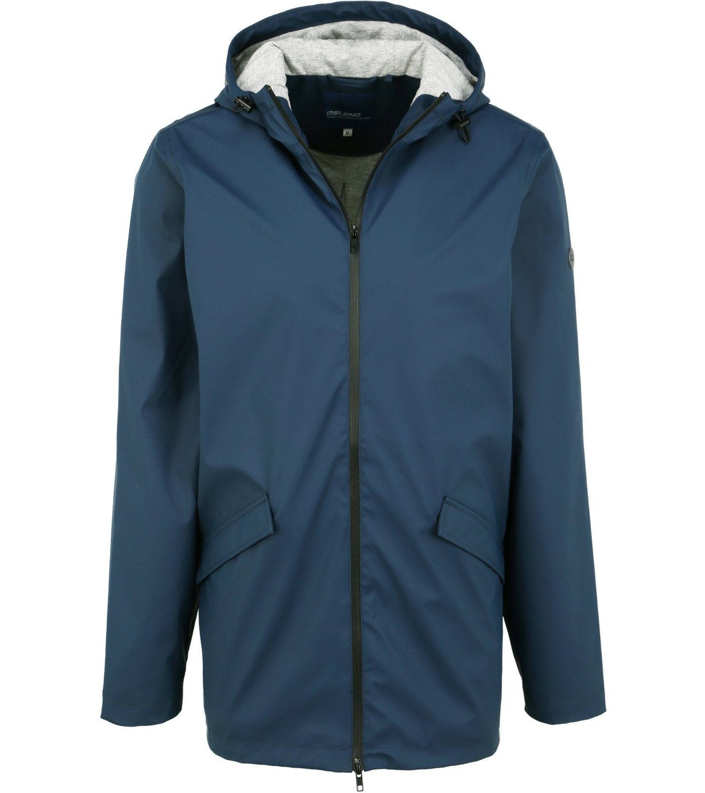 Blend Outdoorjacke BLEND Herren Regen-Mantel Windbreaker mit Kapuze Jyrki Regen-Jacke Blau