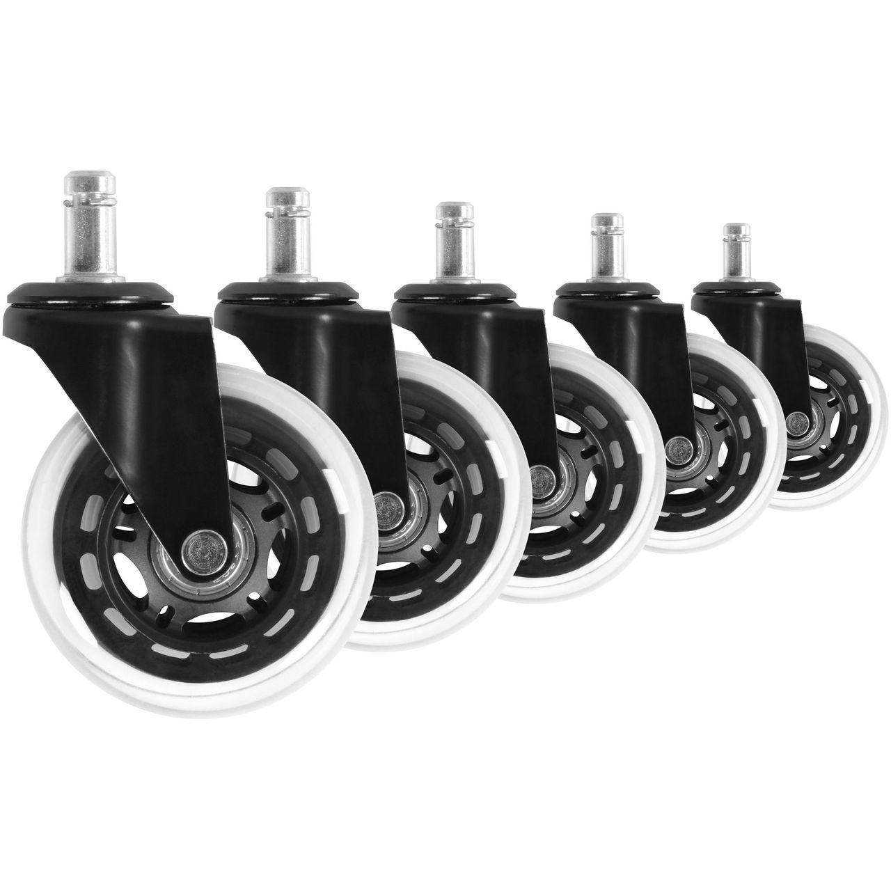 Amstyle 5er Set Bürostuhlrollen 7 x 7 x 3 cm Schwarz