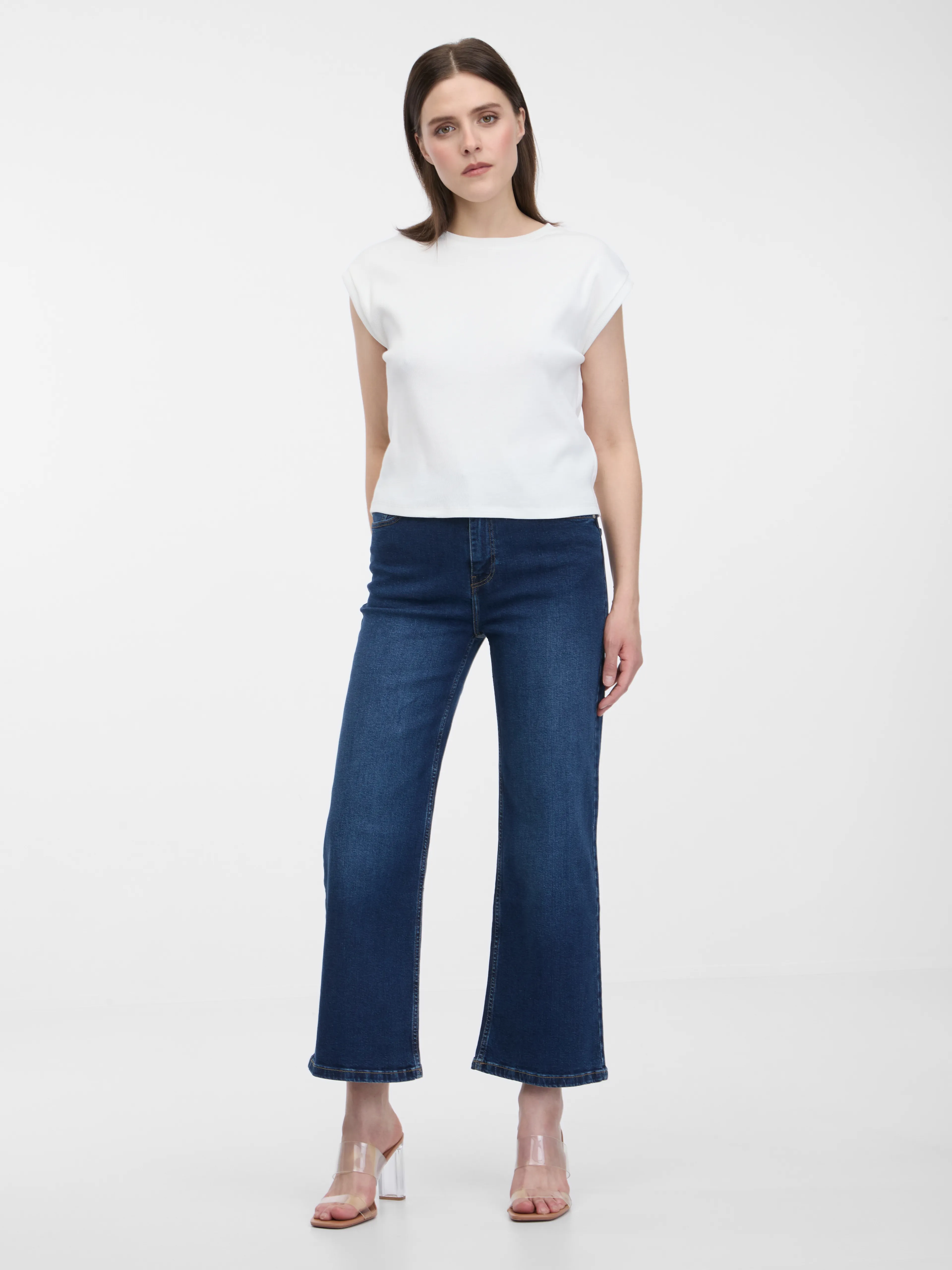 Dunkelblaue Damenjeans mit ausgestellter Passform ORSAY