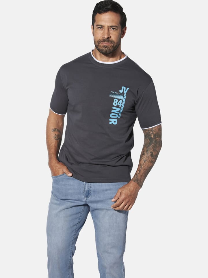 Jan Vanderstorm T-Shirt FLEMMING in dunkelgrau günstig kaufen