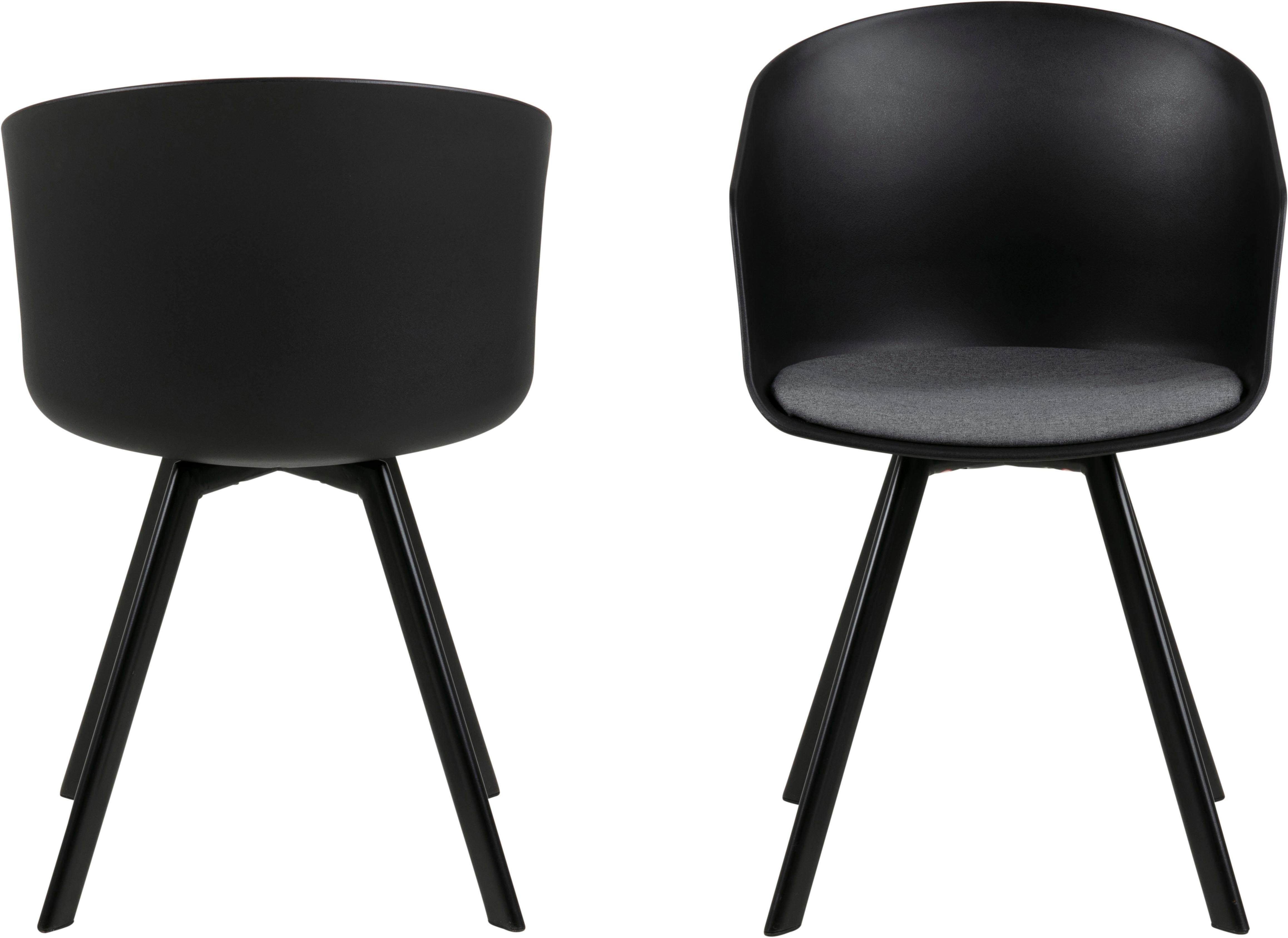 ACTONA GROUP Schalenstuhl Maik (Set, 2 St), mit Metallbeinen und einem Sitzkissen aus Webstoff, Sitzhöhe 46 cm