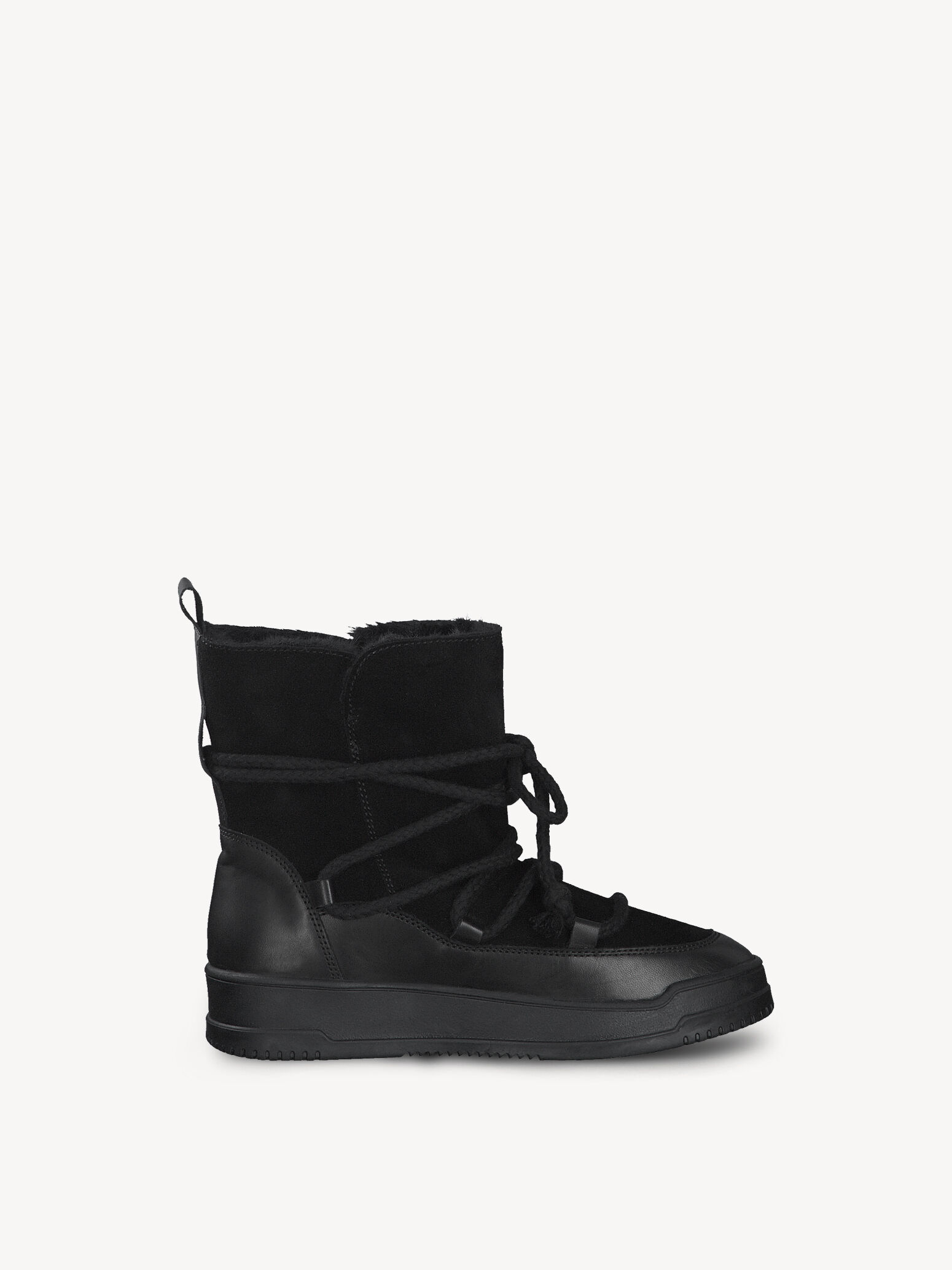 Bottine en cuir - noir doublure chaude
