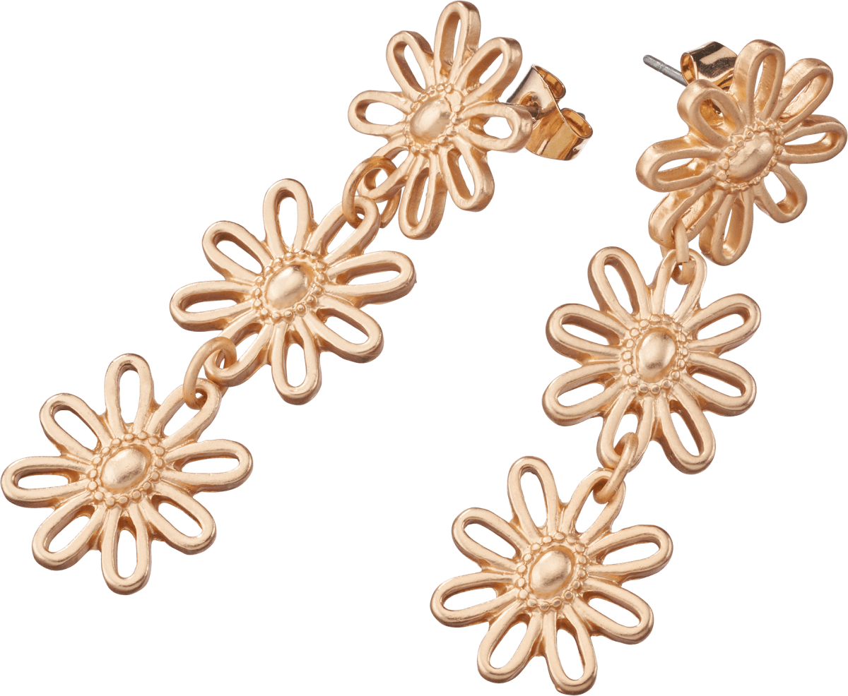 Ohrhänger Blume Gold-Optik, 2 St