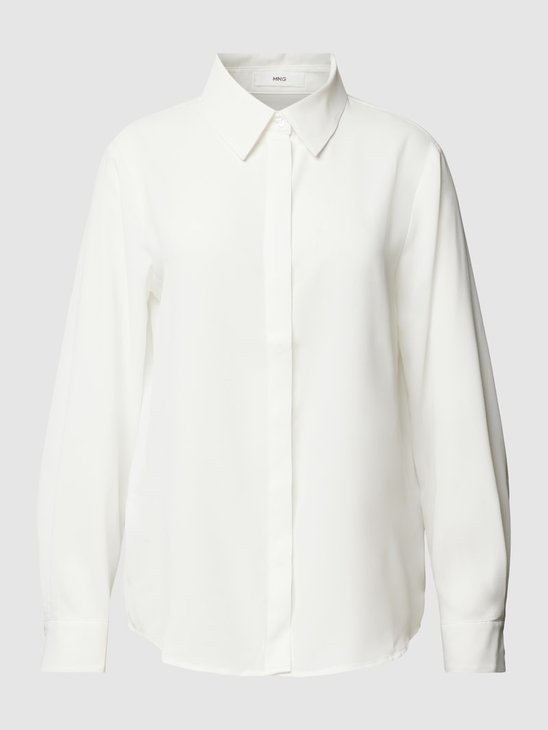 Hemdbluse mit Umlegekragen Modell 'BASIC' in offwhite
