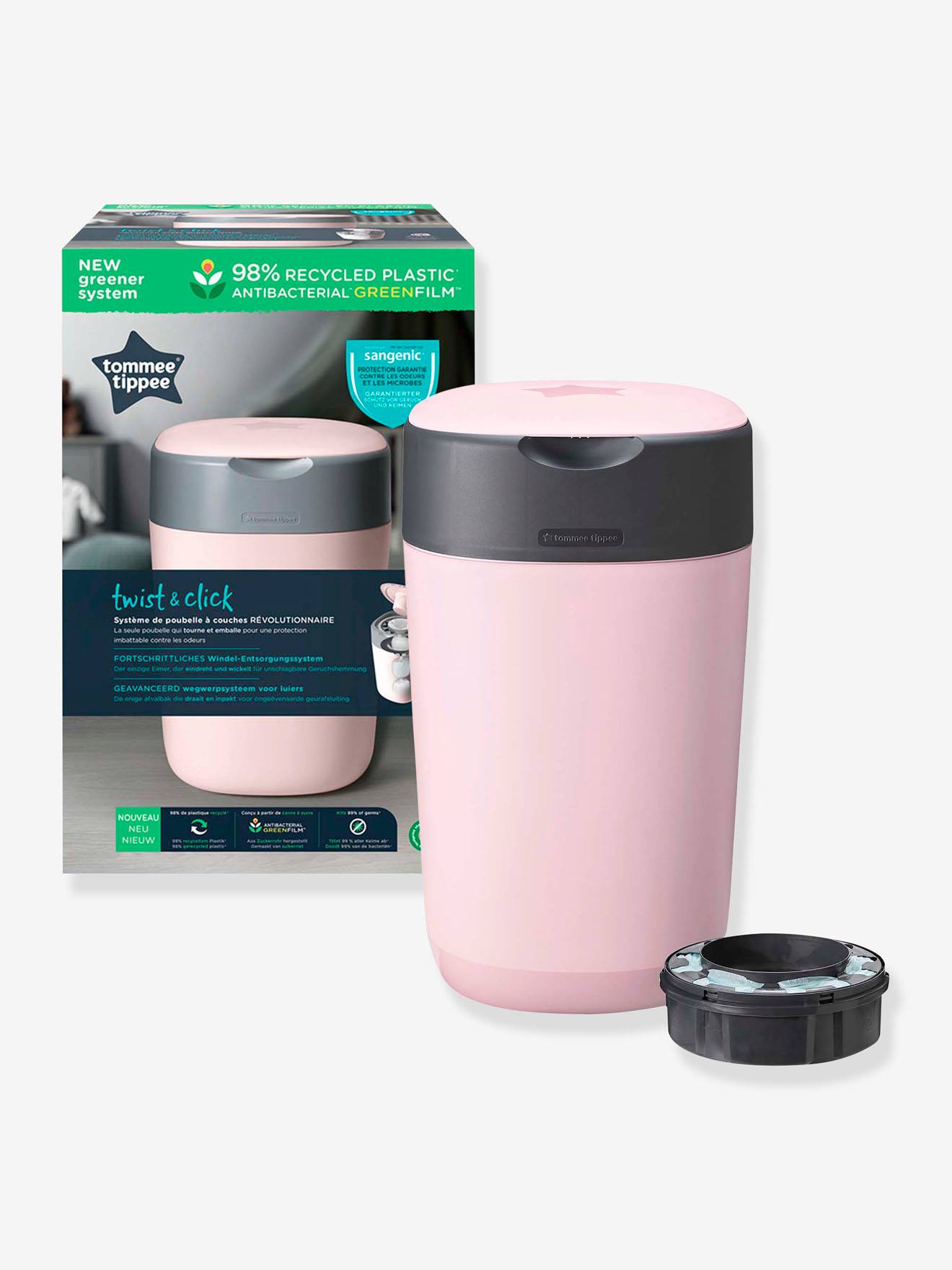 Poubelle à couches Twist & click Tommee Tippee SANGENIC rose