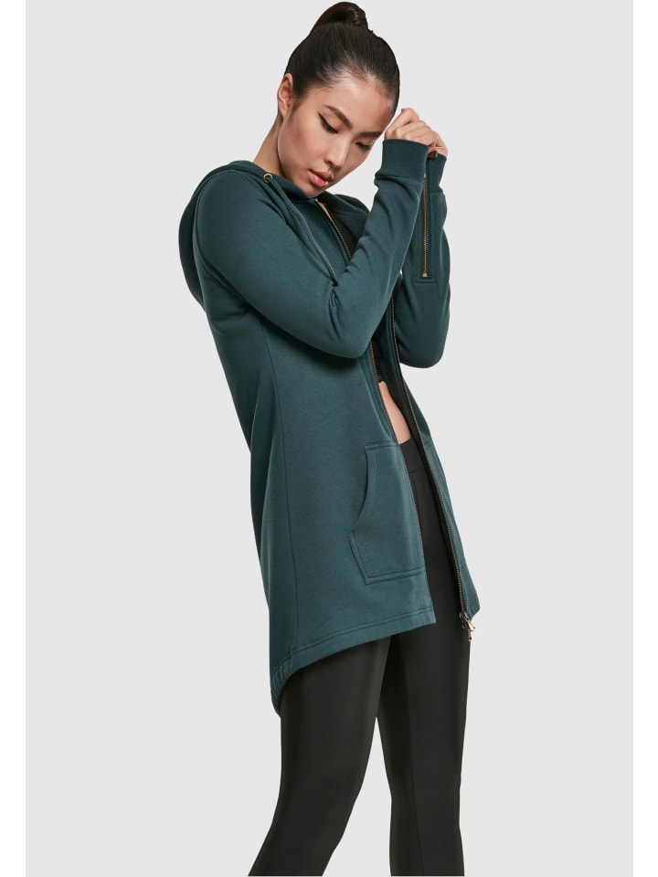 Urban Classics Urban Classics Zip-Kapuzenpullover in bottlegreen günstig kaufen
