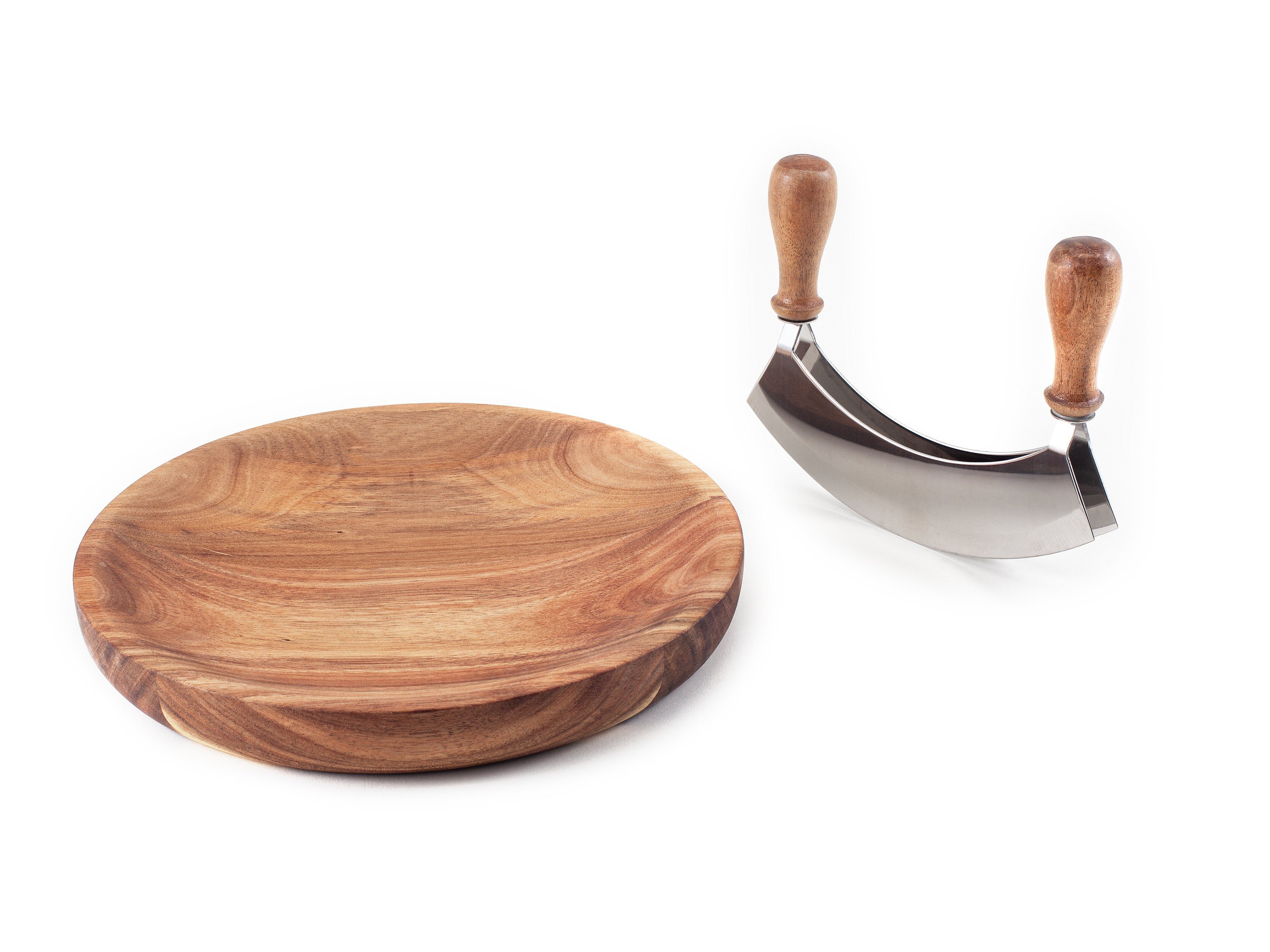 Hanseküche Wiegemesser Wiegemesser mit Brett – FSC®-zertifiziert, Nachhaltig, Ergonomisch Geformt, Langlebig