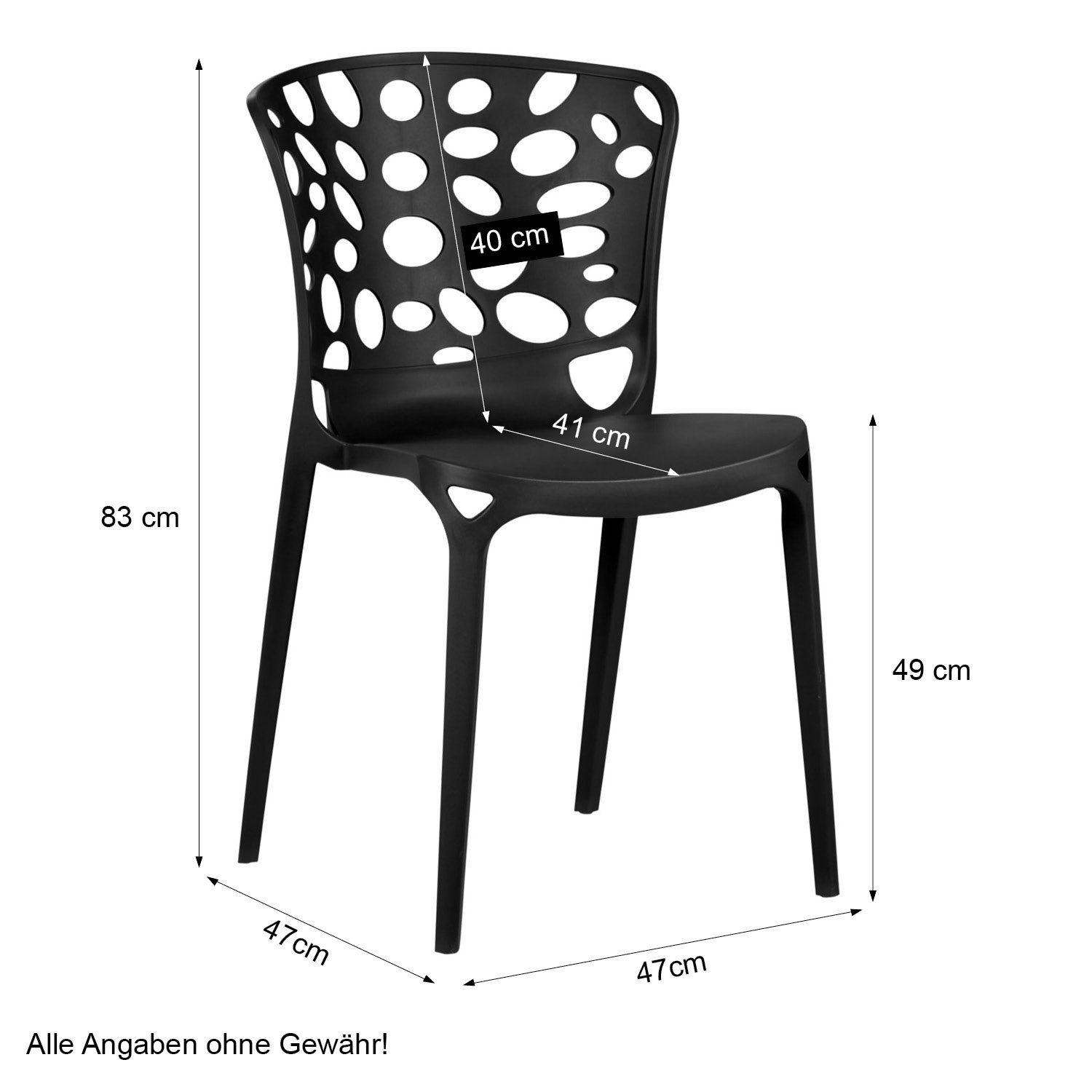 Homestyle4u Gartenstuhl Stuhl Set 2, 4 oder 6 Stühle in 3 Farben (2er Set)