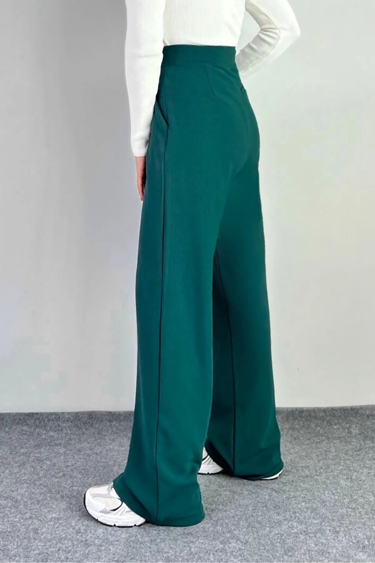 Ritnice  Line Lycra-Palazzohose für Damen mit Klettverschluss, smaragdgrün