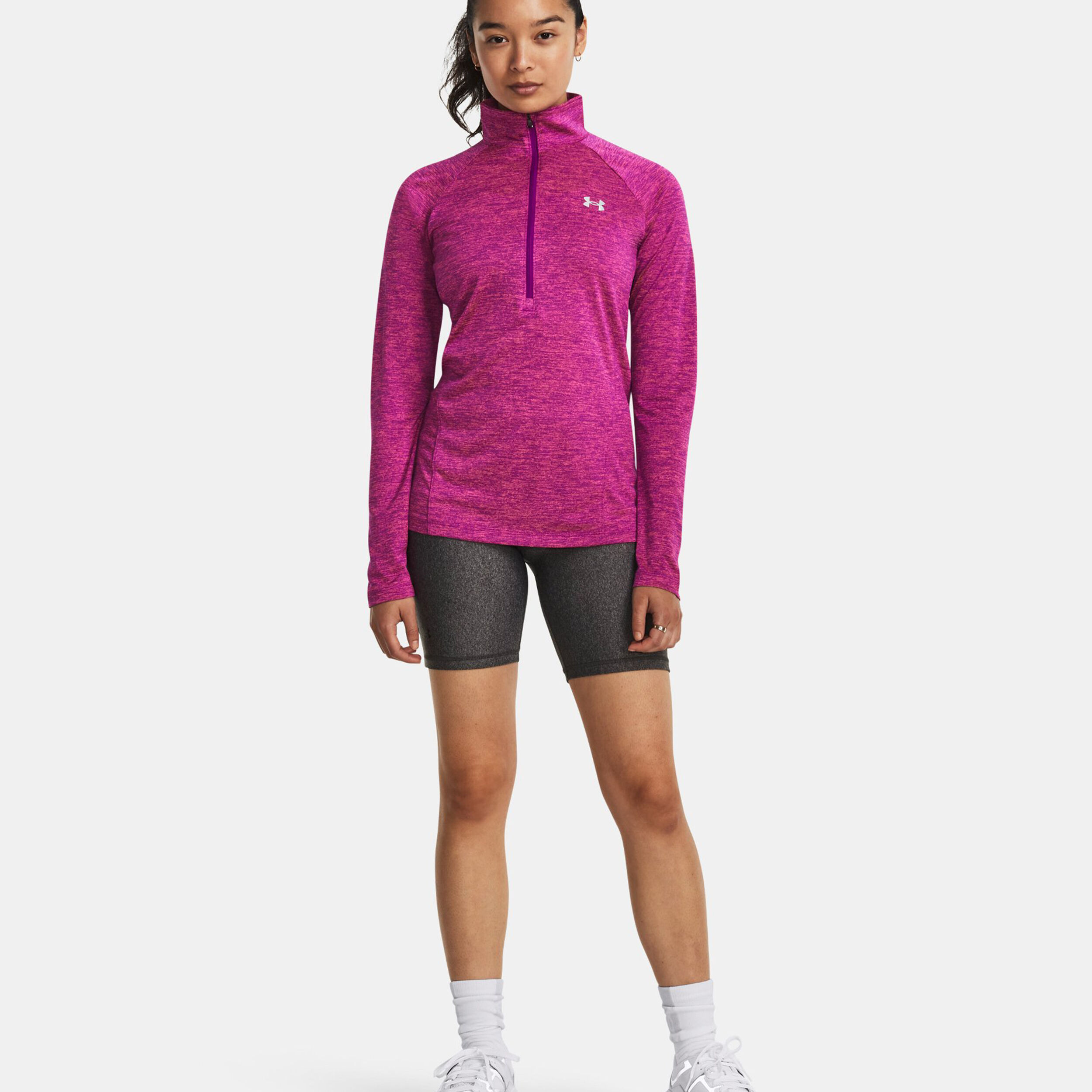 Tech Half-Zip Twist Longsleeve Damen - Lila