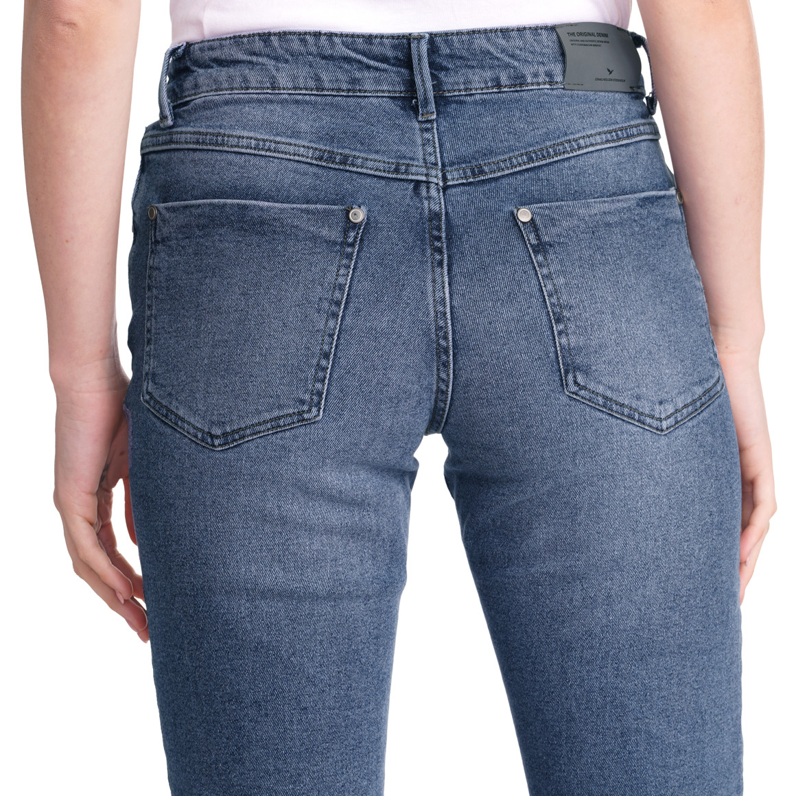 Damen Mom-Jeans mit Used-Waschung