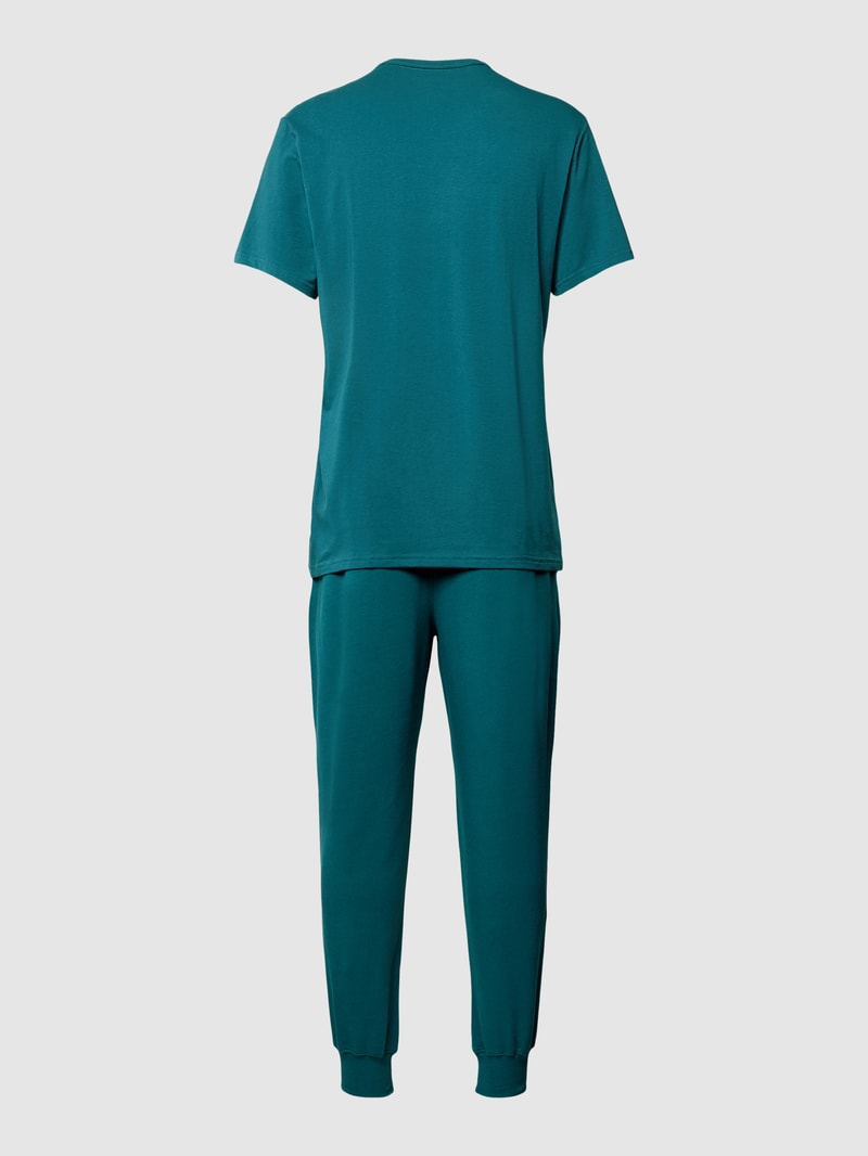 Pyjama mit elastischem Logo-Bund in blau