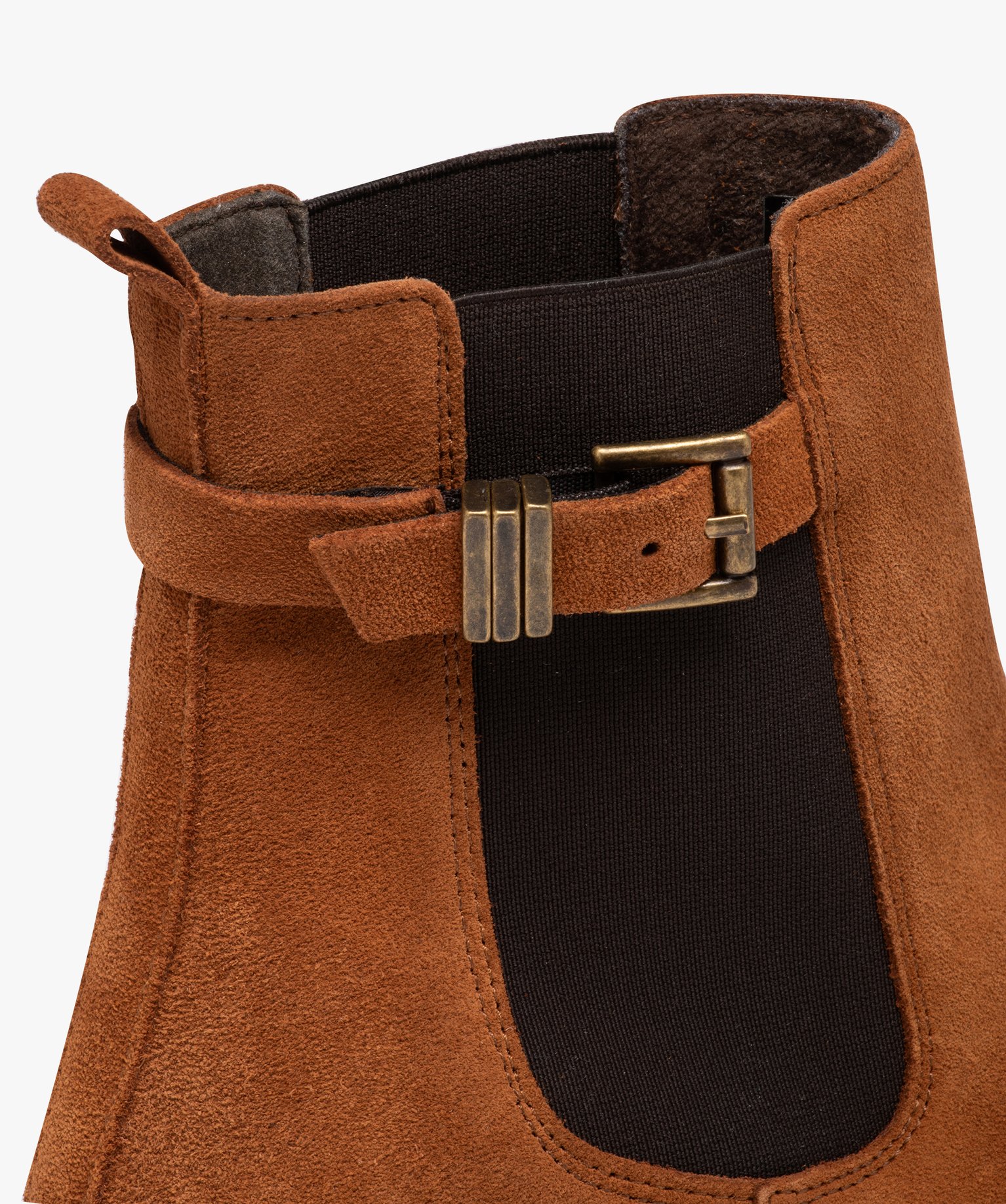 Boots femme unies en cuir suédé style Chelsea - Taneo camel | GEMO