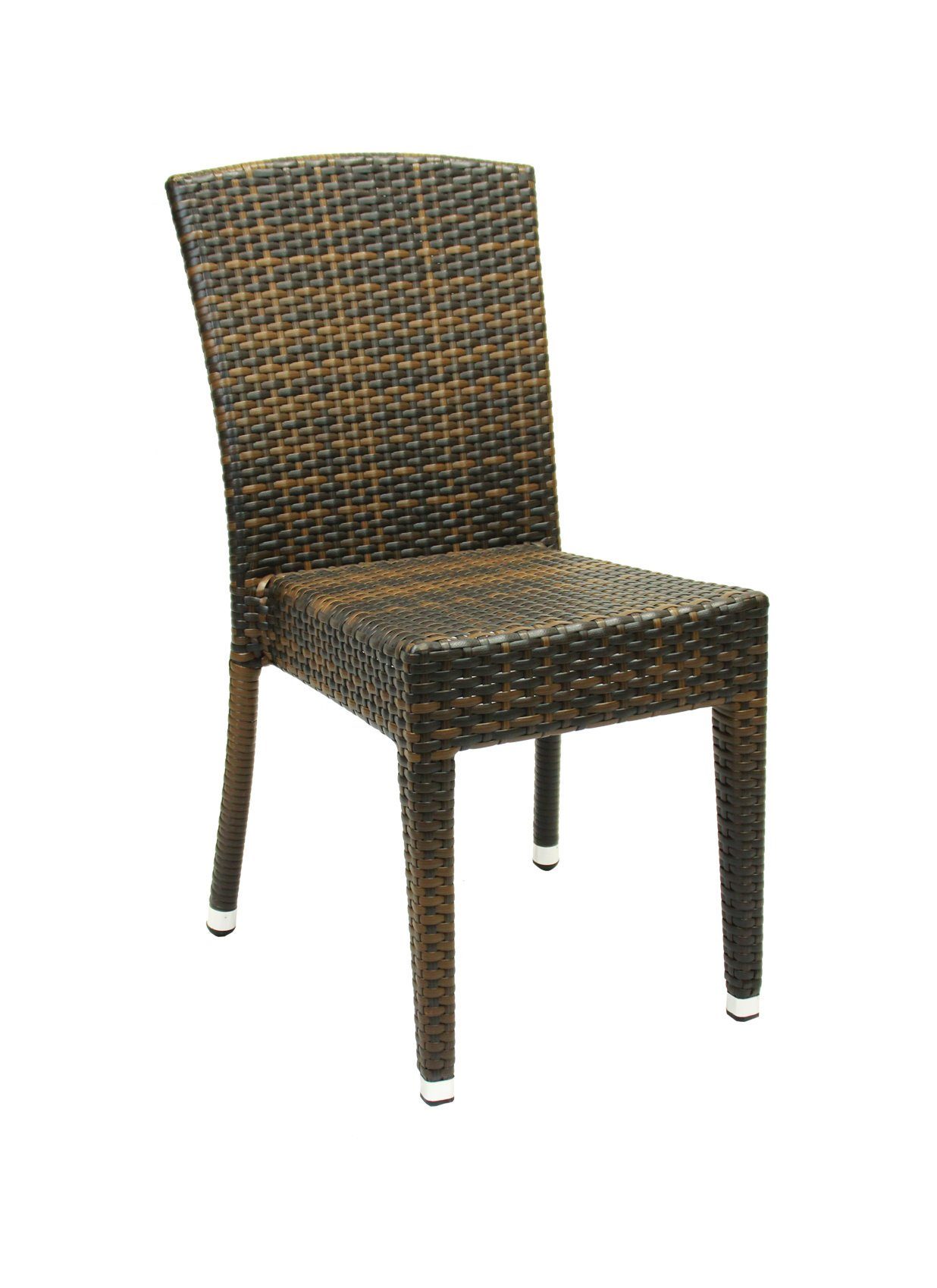 Konway Stapelstuhl MAUI (4 St), 4x KONWAY® MAUI Stapelstuhl Lederlook Polyrattan Sessel Set stapelbar