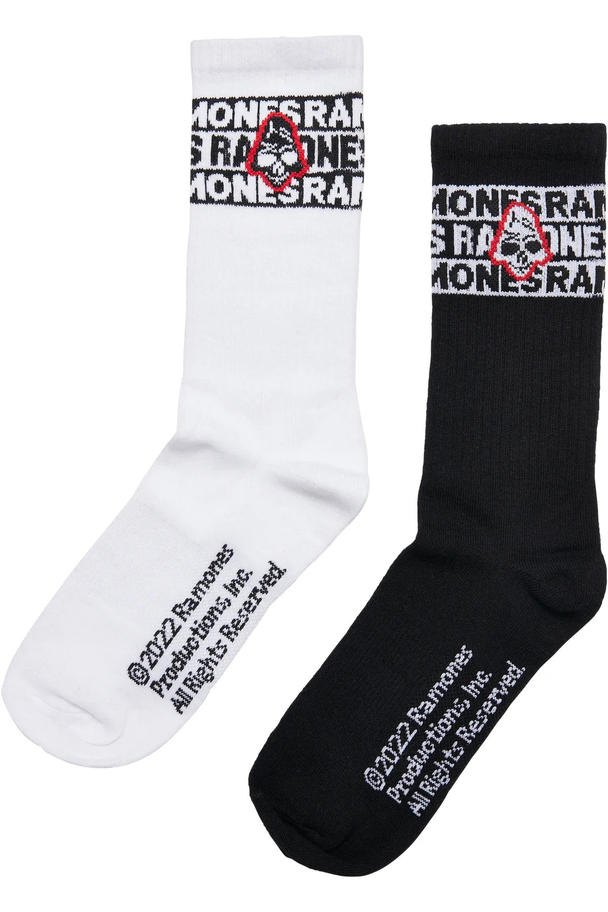 Merchcode  Accessoires Ramones Totenkopf Socken 2er-Pack