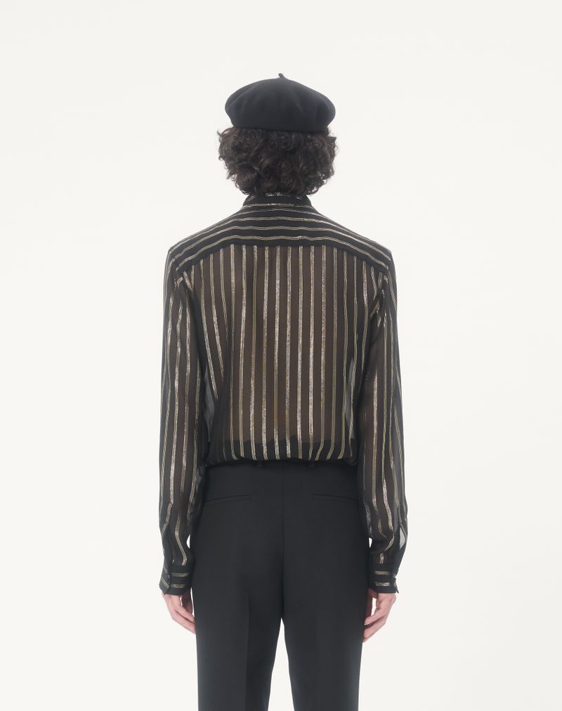 Valentino zijden en lurex chiffon overhemd