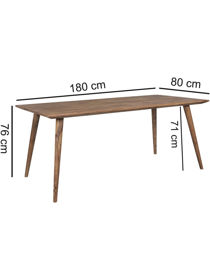 KADIMA DESIGN Massivholz Esstisch im Retro Landhausstil, handgefertigt, Sheesham-Holz günstig kaufen