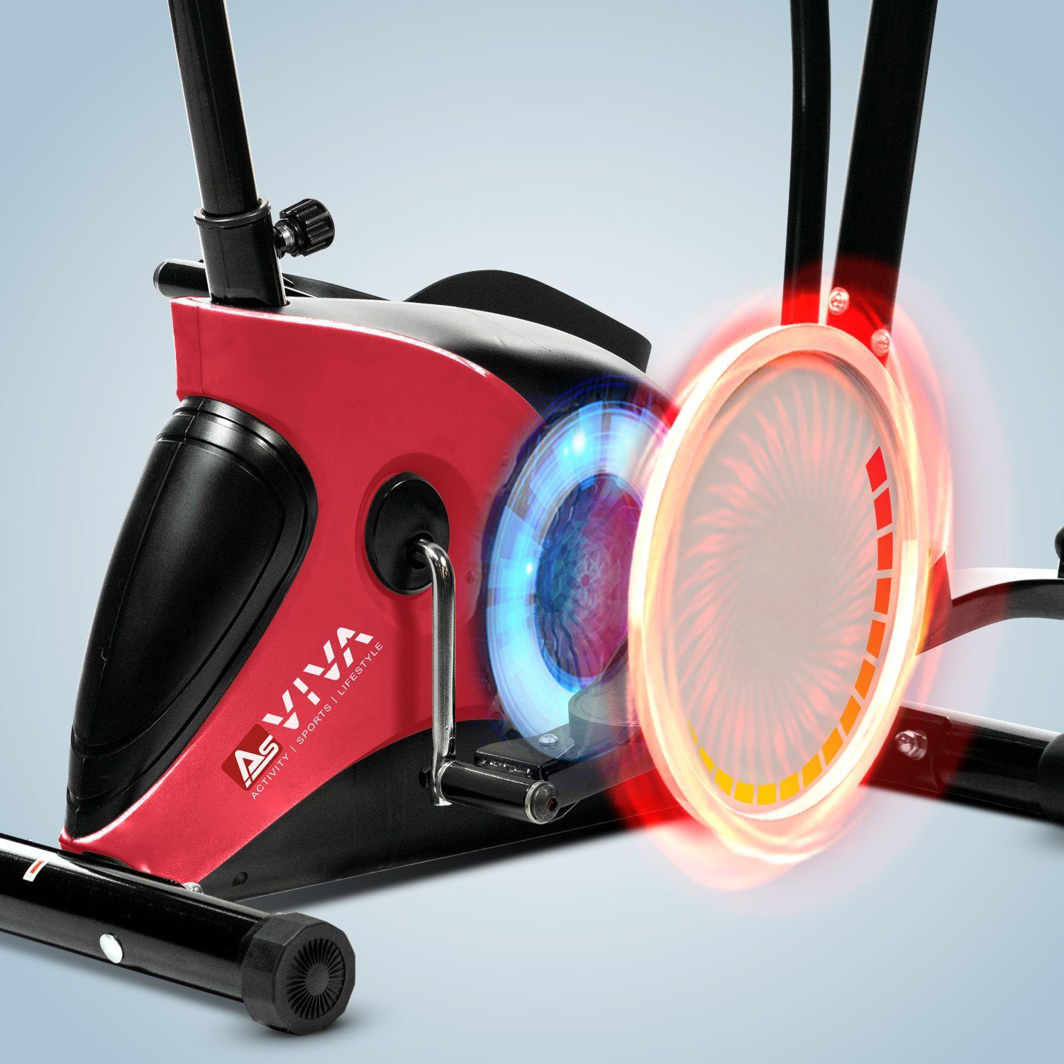 AsVIVA Crosstrainer & Heimtrainer AsVIVA C16 Bluetooth rot 2 in 1 Cardio