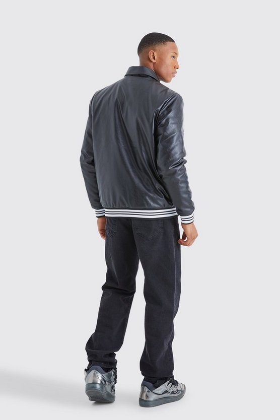 Worldwide Bomberjacke mit PU-Kragen
