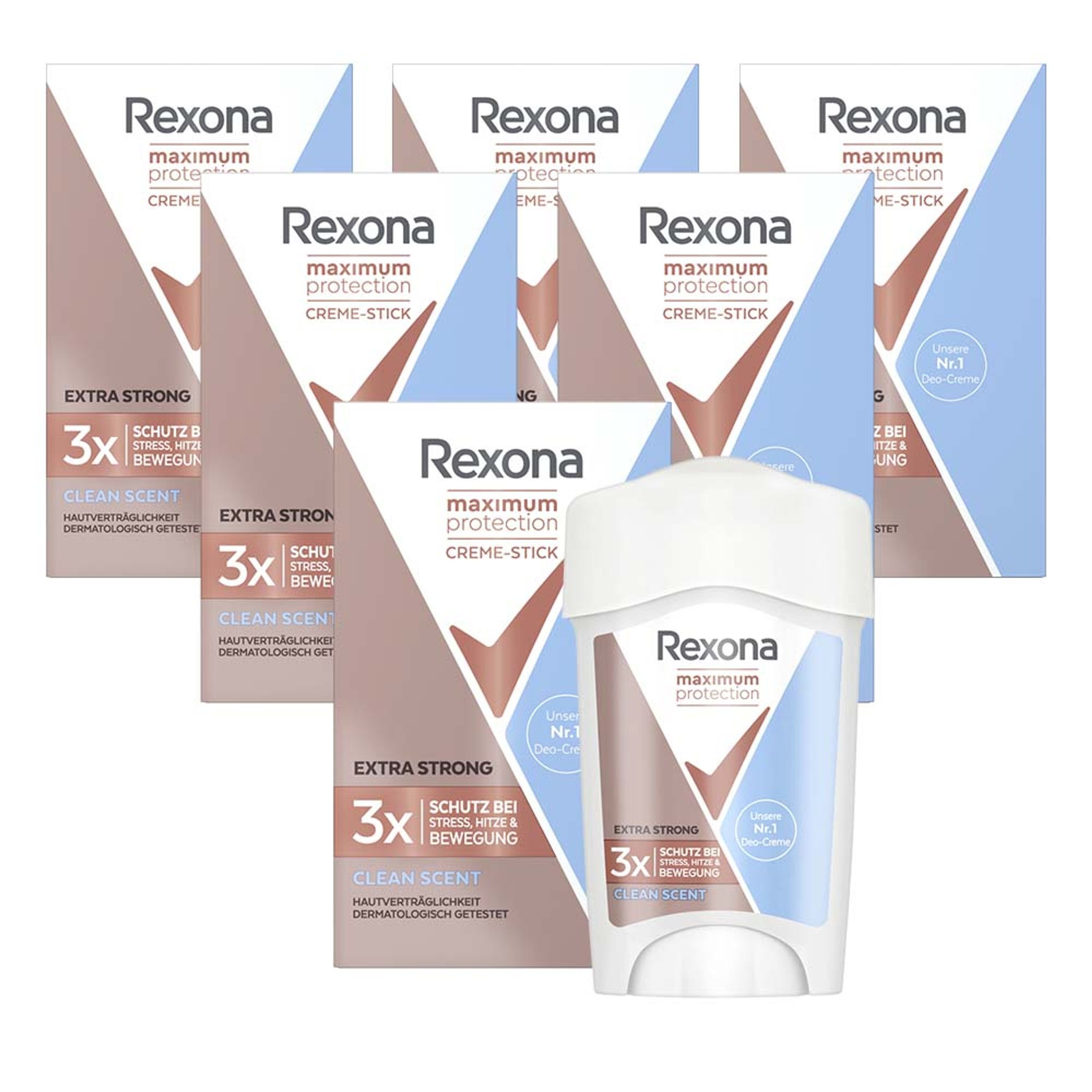 Rexona Deo-Set Maximum Protection Anti-Transpirant Deo Creme Clean Scent 6x 45ml
