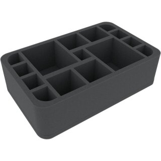 Feldherr 75 mm half-size Schaumstoffeinlage mit 15 Fächern