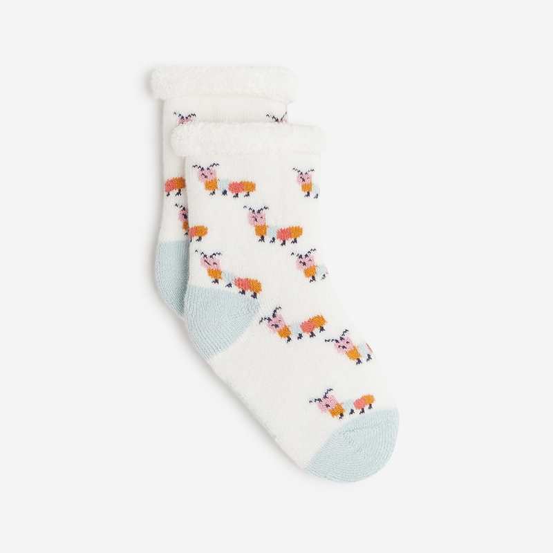 Chaussettes motifs chenilles bébé mixte blanches Catimini