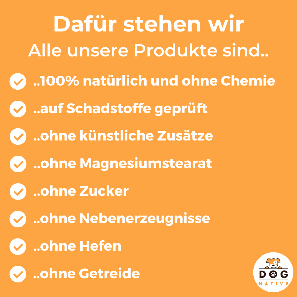 Dog-Native Ergänzungsfutter & Aufzucht Dog-Native Wildfischöl für Hunde aus nachhaltigem Wildfang mit natürlichem Vitamin E, Omega 3 Öl, Fischöl in Glasflasche, kein Lachsöl, 500ml