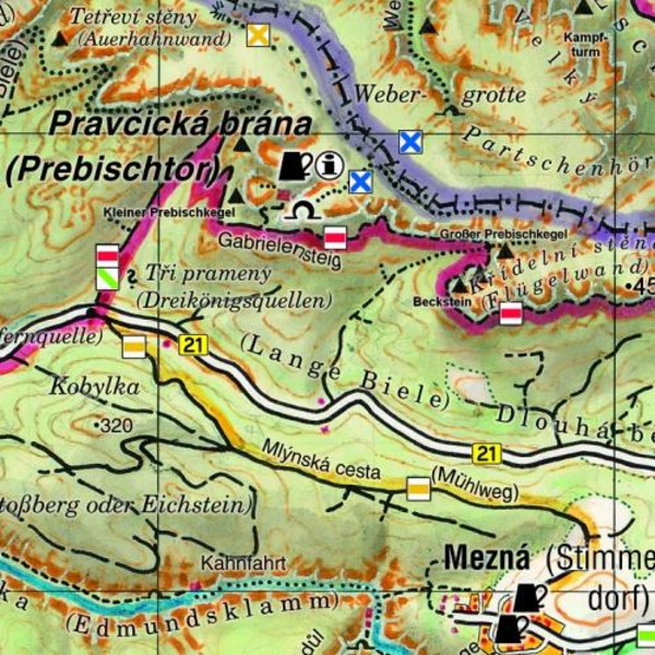 Böhmische Schweiz 1 : 40 000 - Wanderkarte