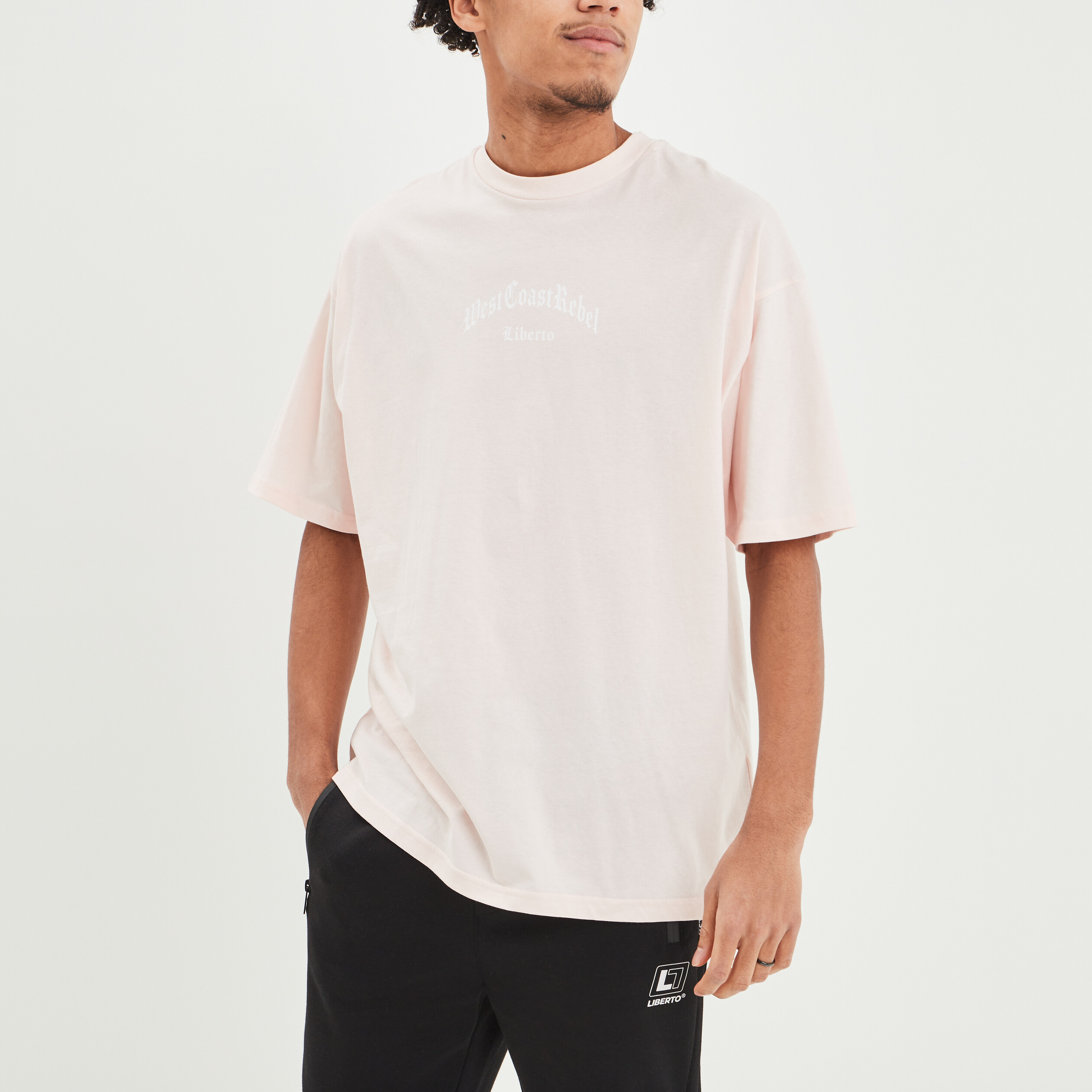 T-shirt manches courtes Liberto rose homme | La Halle