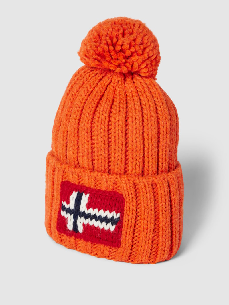 Wollmütze mit Label-Stitching Modell 'SEMIURY' in orange