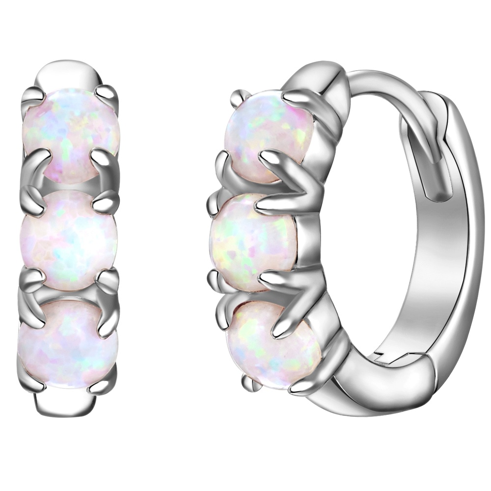 Glanzstücke München Créoles en argent Argent sterling Opale (synth.) en Argent Boucles d'oreilles