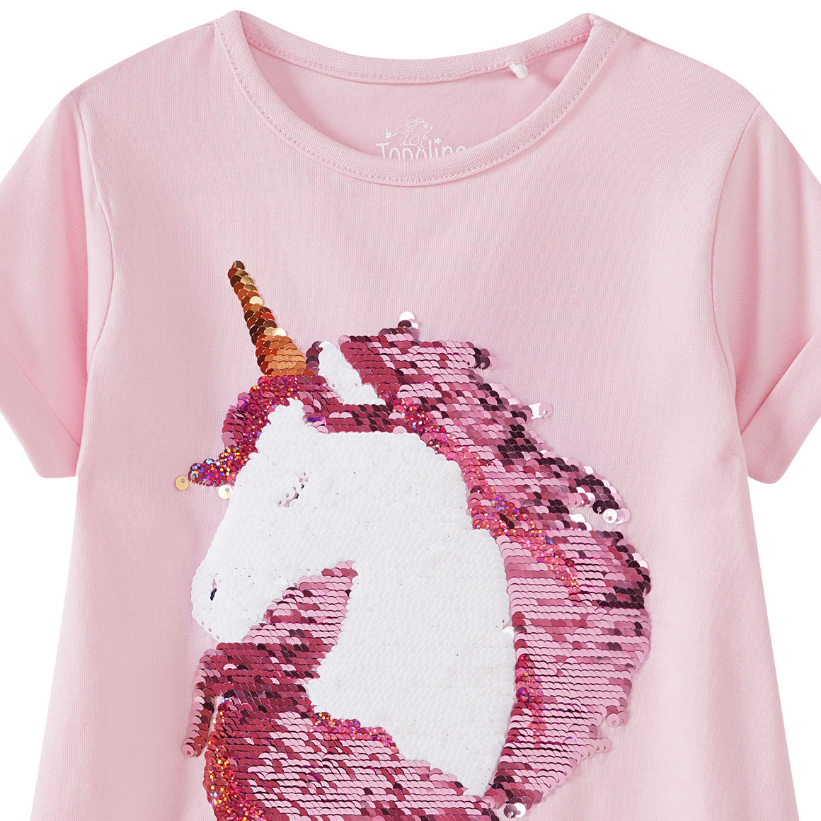 Mädchen T-Shirt mit Wendepailletten