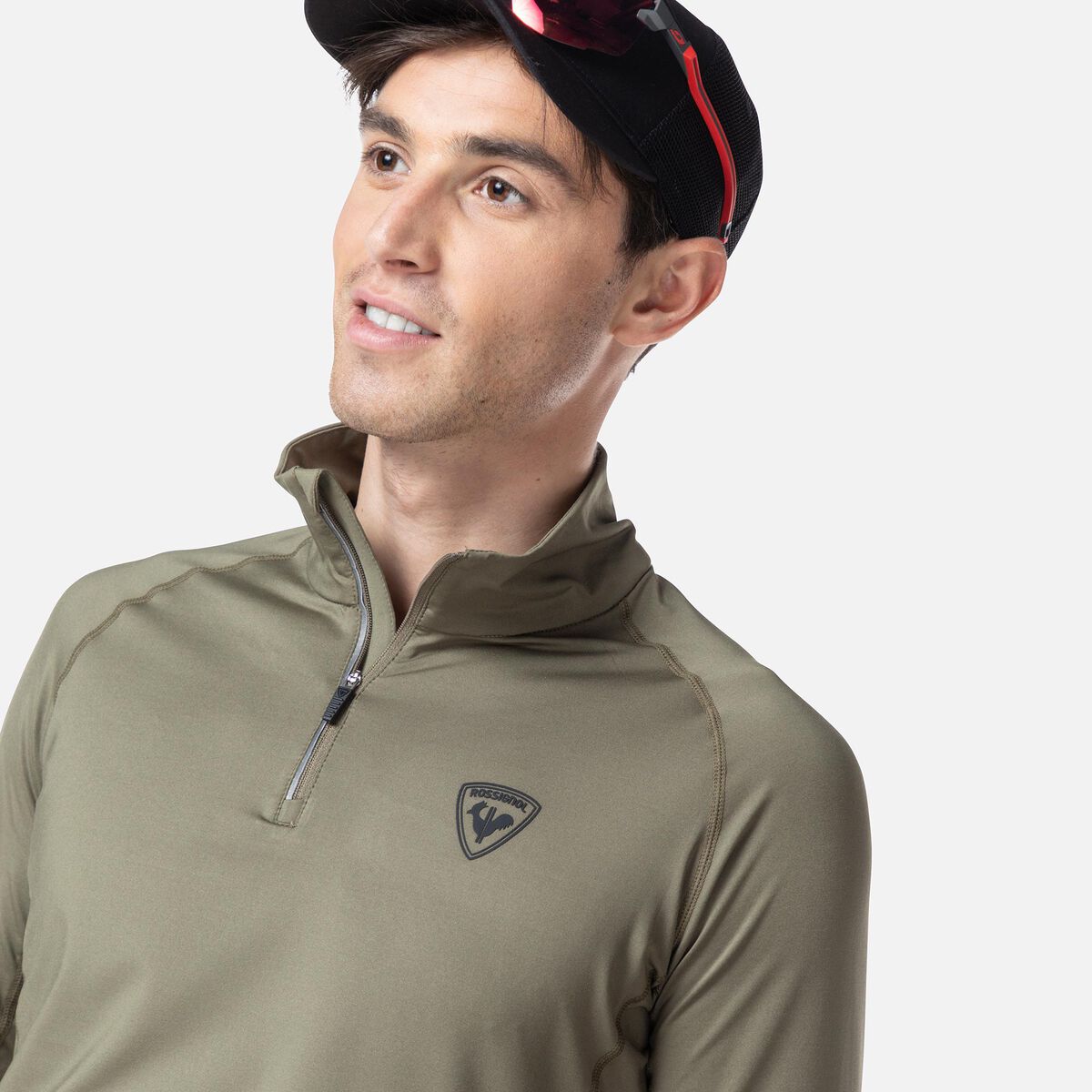 Herren-Baselayer-Oberteil mit halbem Reißverschluss