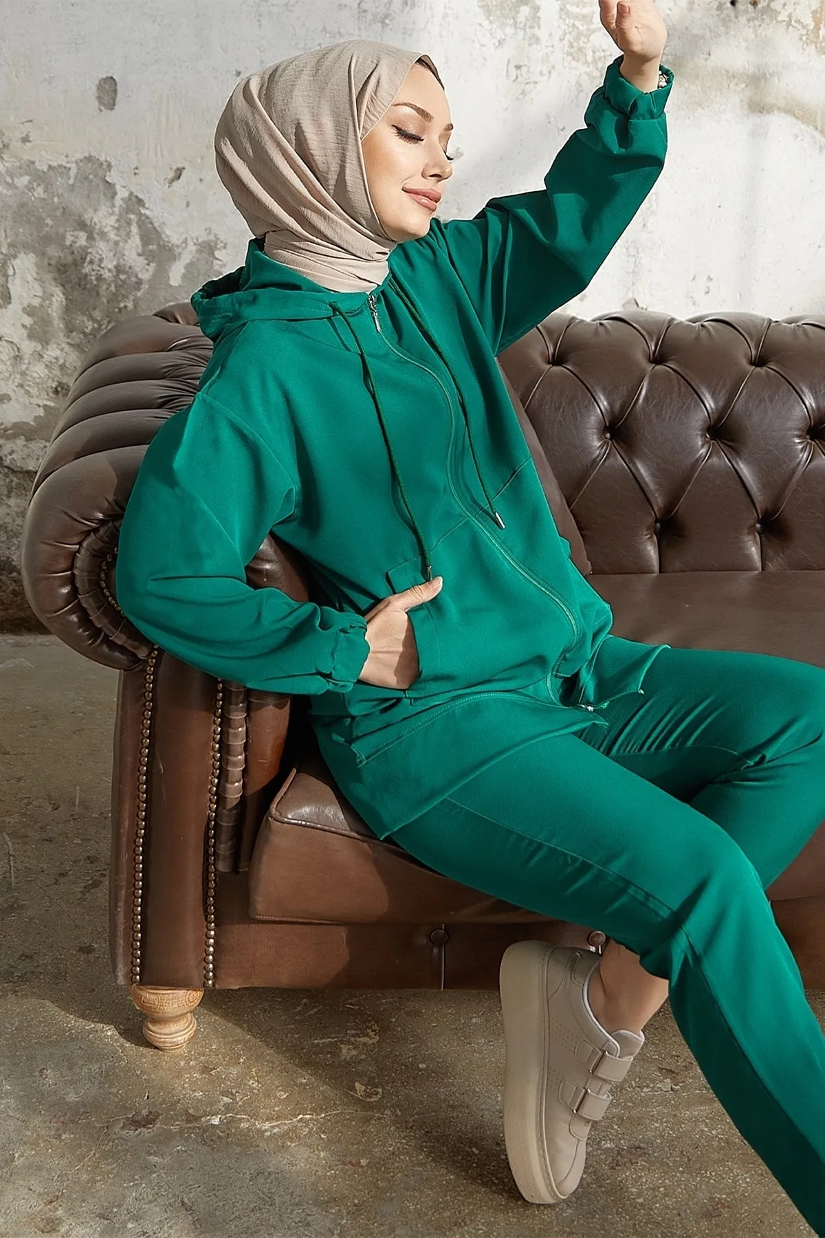 InStyle  Amor Basic Zweiteiliger Anzug – Smaragdgrün