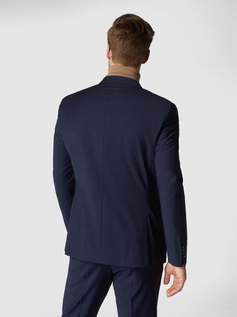 Slim Fit 2-Knopf-Sakko mit fallendem Revers 'Flex Cross' in marineblau