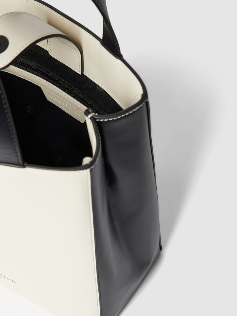 Tote Bag mit Label-Applikation Modell 'Paper' in offwhite