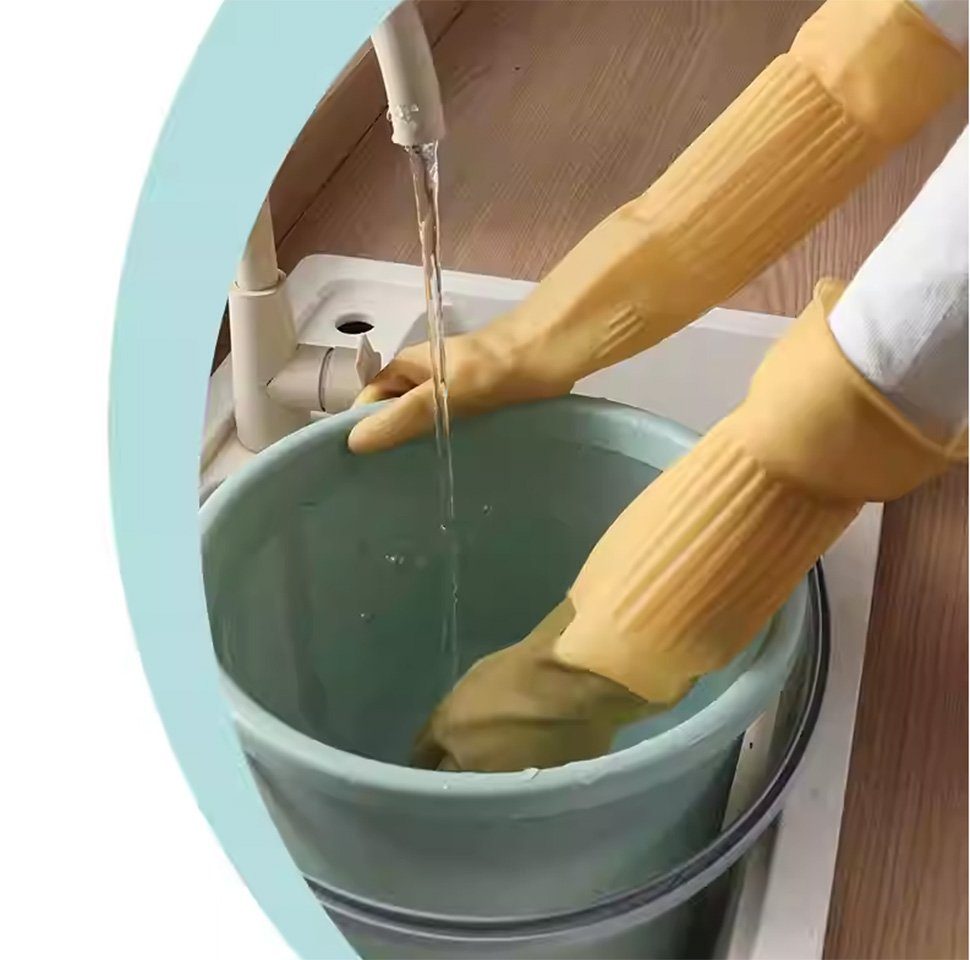 YUHRO Waschhandschuh Gummihandschuhe für die Küche und zum Geschirrspülen, 3 Paar., Schonende Reinigung, wasserdicht, wiederverwendbar.
