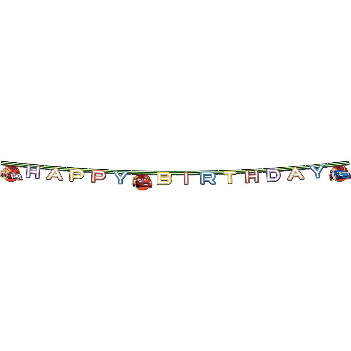 Happy Birthday Girlande   Cars Neon , 2 m