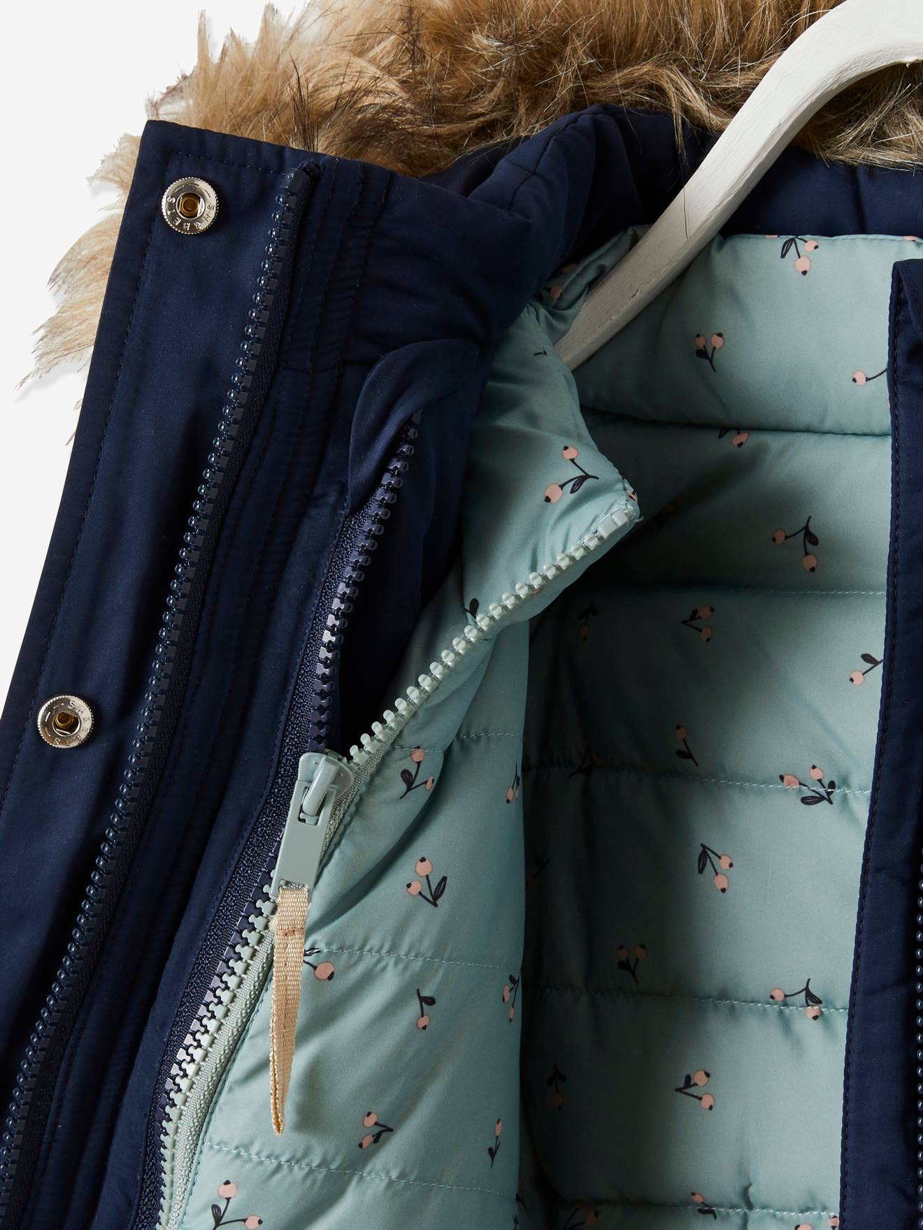 Vertbaudet Mädchen 3-in-1-Jacke mit Recycling-Polyester - nachtblau