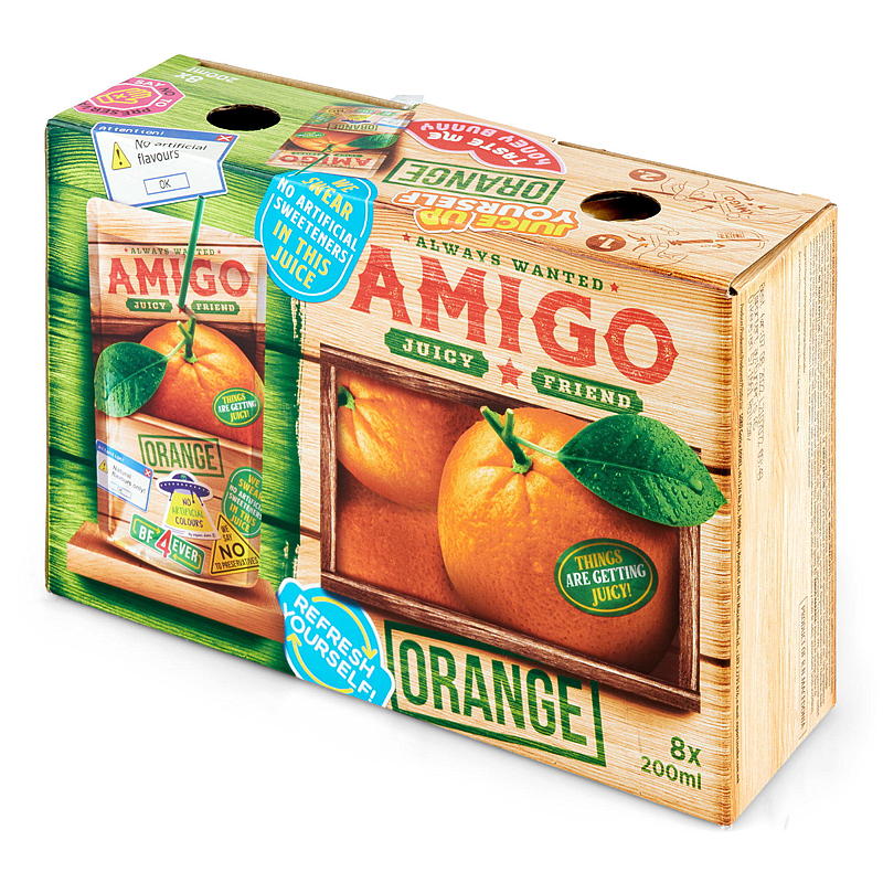 Amigo Fruktdrikk 8x200 ml Amigo appelsin