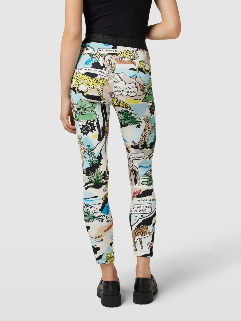 Hose mit Allover-Print in petrol
