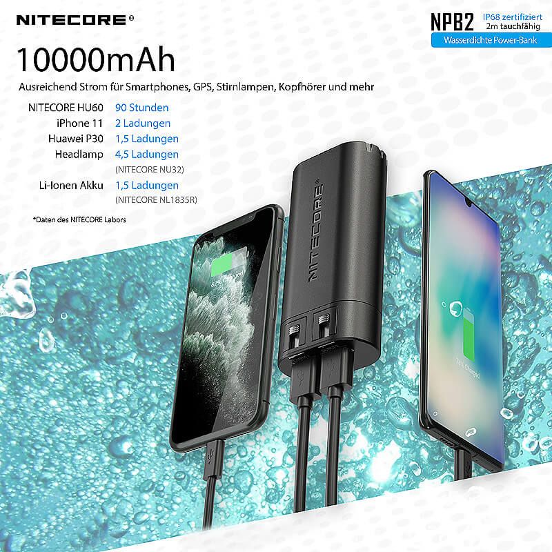 Powerbank NPB2 - 10000mAh - wasserdicht