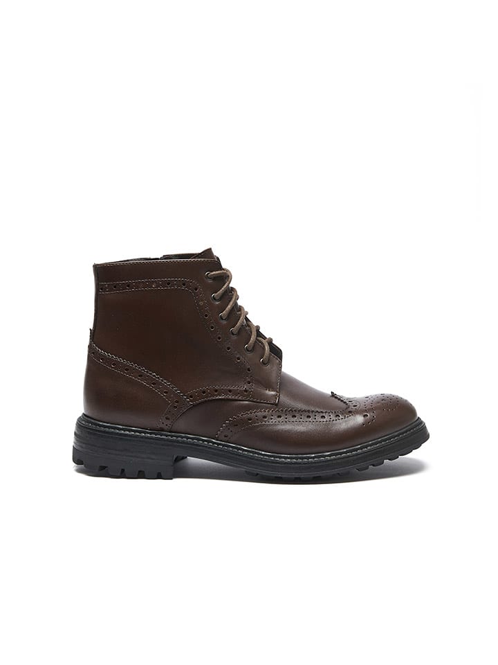 Frank Daniel Leder-Boots in Braun günstig kaufen