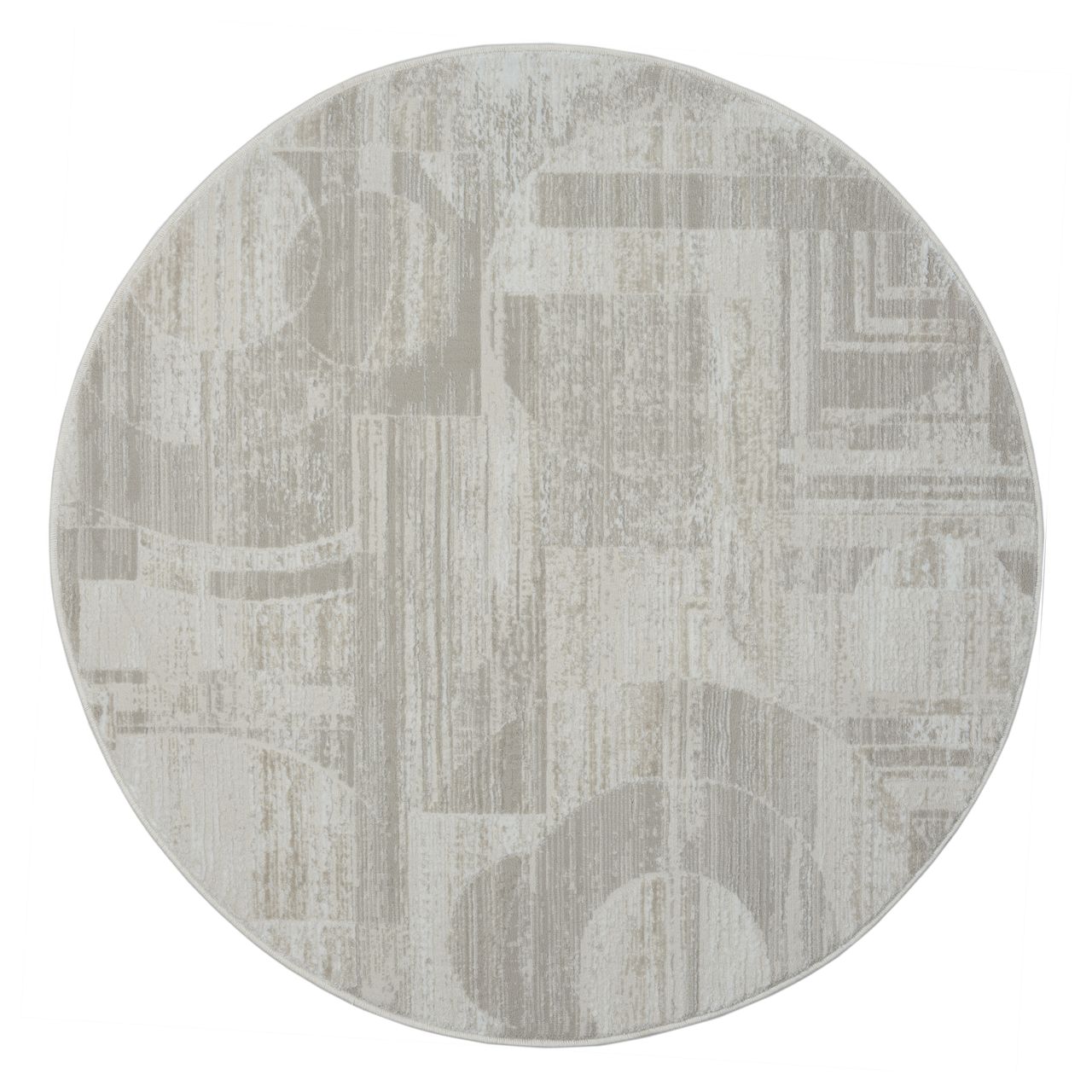 MyFlair Teppich Violet, 120cm x 120cm, Farbe Beige, rund, Florhöhe 10mm