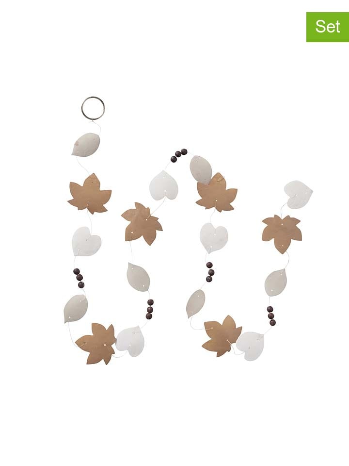 Boltze 2er-Set: Girlanden ''Autumn'' in Weiß/ Beige/ Hellbraun - (L)180 cm günstig kaufen onesize