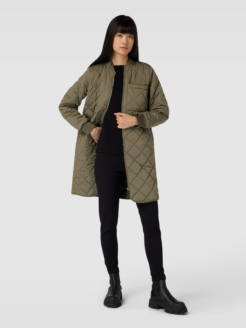 Steppmantel mit Brusttasche in khaki