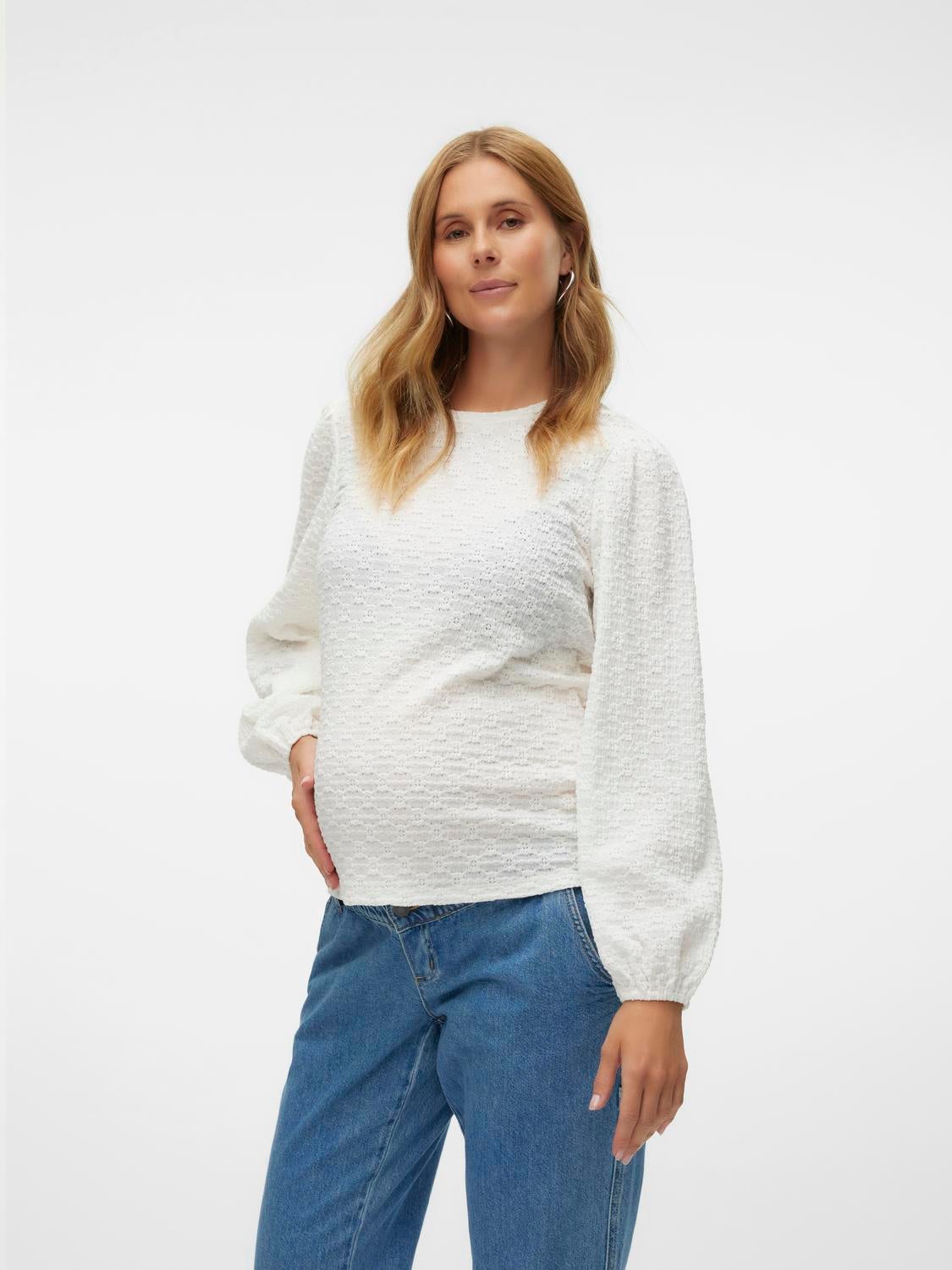 Normal geschnitten Rundhals Top
