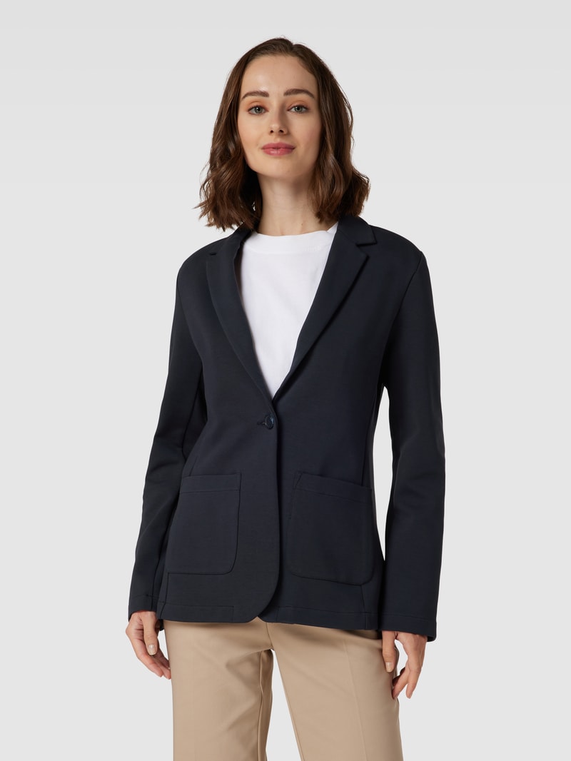Blazer mit Reverskragen in marineblau