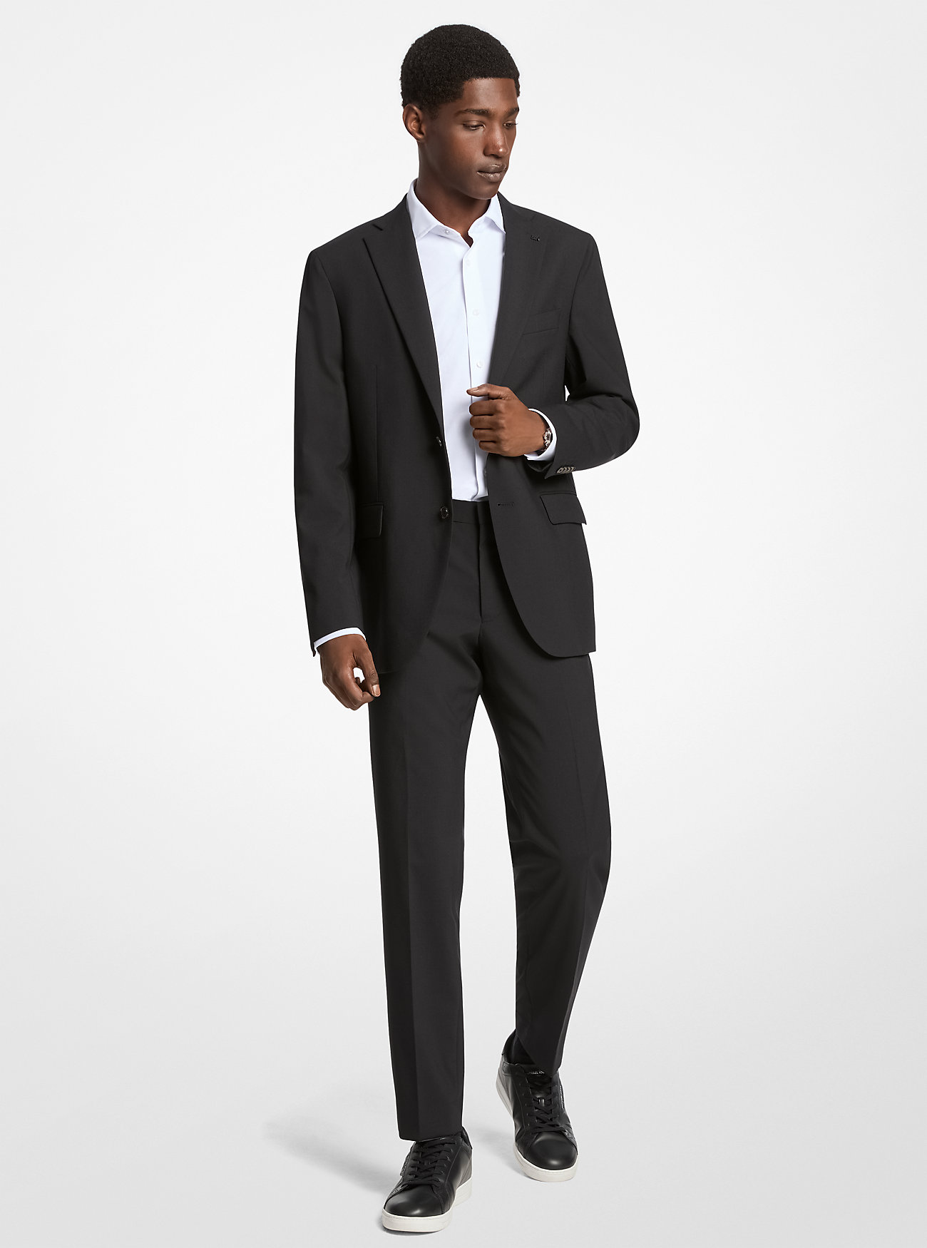 Slim-Fit Wool Blend Travel Suit - BLACK