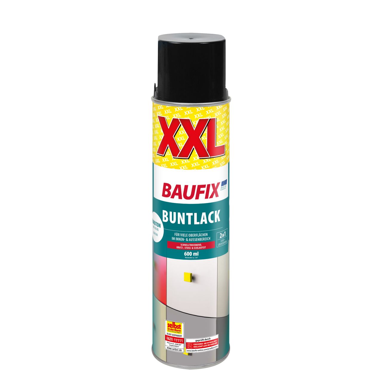 Baufix Schwarzlack glänzend 600 ml 6er Set